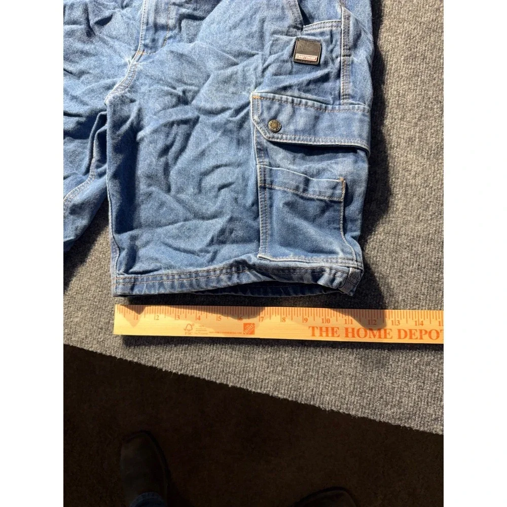 Craftsman Mens Denim Cargo Shorts Blue 100% Cotton Utility Work Shorts Size 36
